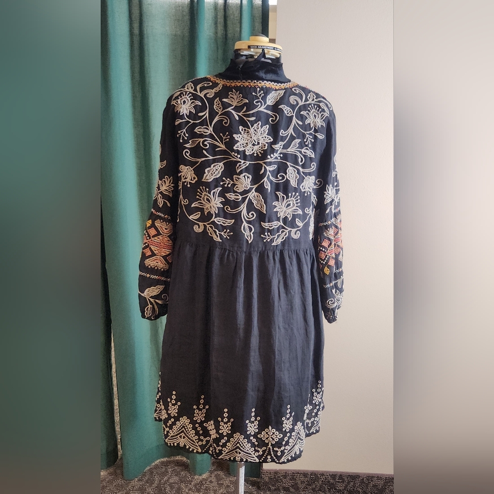 Johnny Was Workshop Embroidered Babydoll Mini Dress - Picture 6 of 7